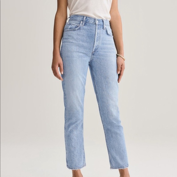 Agolde Riley High Rise Straight Crop (Blur) - Picture 6 of 8